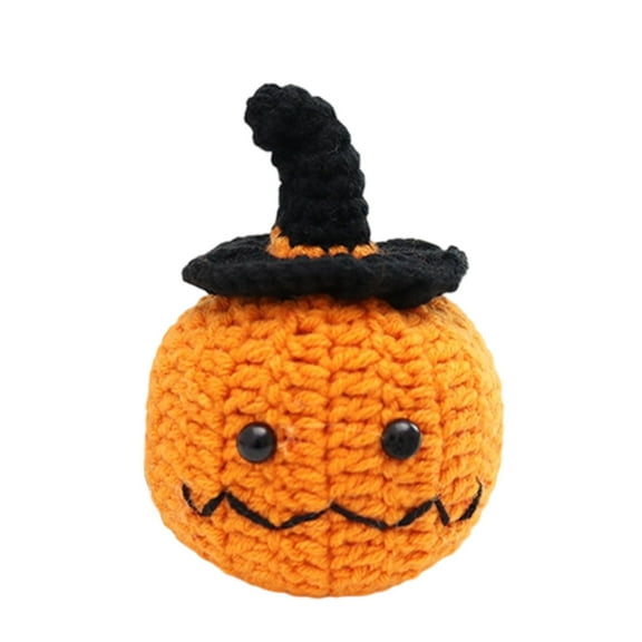 Decorative Desktop Ornament Cute Positive Pumpkin with Hat for Halloween Celebrations Funny Novelty Decoration for Family Adults Kids Home