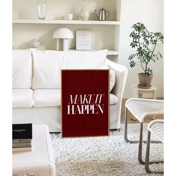 Positive Quote Motivational Make It Happen Trendy Female Empowerment Unframed Paper Print