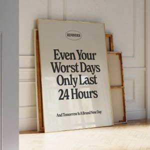 Positive Quote Typography Poster, 8x12 UNFRAMED