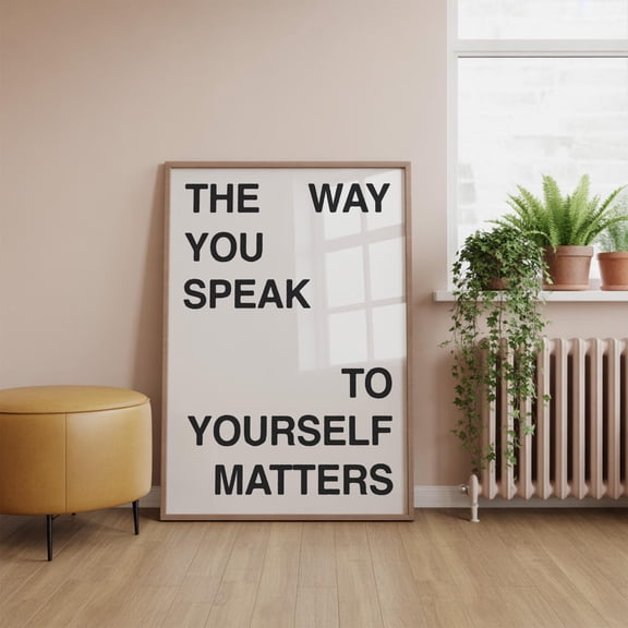 Positive Quote Typography Retro Inspirational Wall Art, Stretched Canvas 16x20in