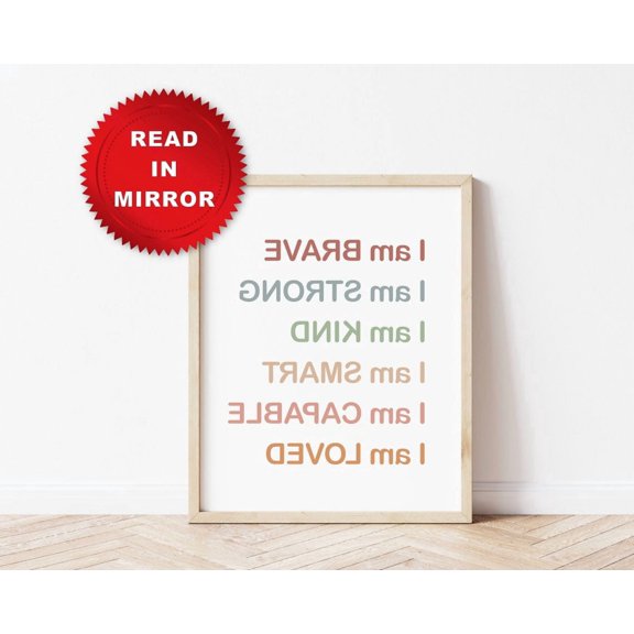 Positive Quotes Readable In Mirror Positive Affirmation Reversed Text Mirror Message Self Care Gift Affirmation