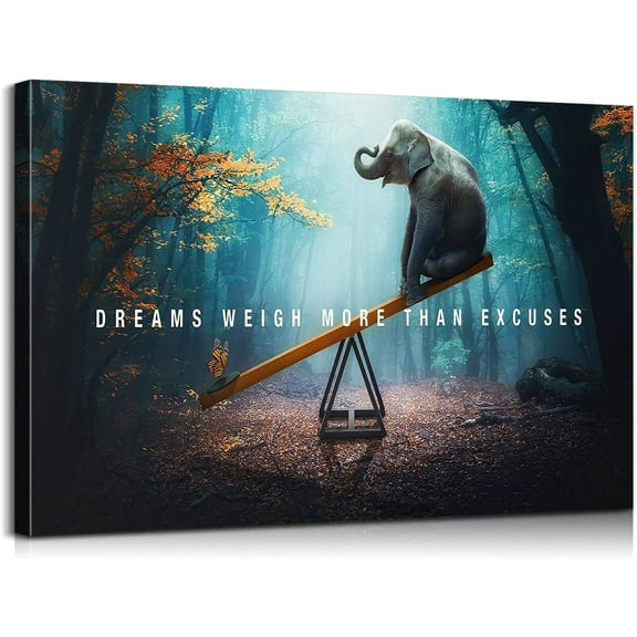 Positive Quotes Wall Decor Dreams Weigh More Than Excuses Inspirational Canvas Wall Art Motivational Quotes Wall Art Inspirational Posters for Classroom Home Office Easy to Hang (12''''Hx18''''W)