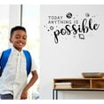 thumbnail image 1 of Positive Quotes Wall Decor Stickers Today Anything Possible Solar Space Art - Inspirational Wall Decal -Motivational Sayings for Bedroom Classroom 23x13- Inch Black, 1 of 3