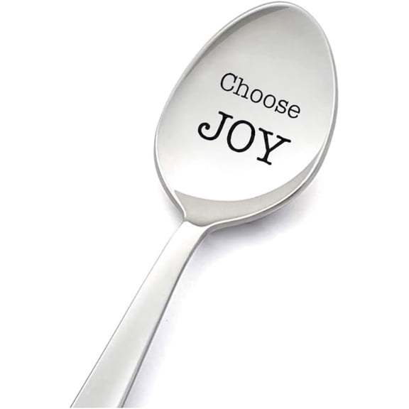 Positive Reminder Gift for Women Men Inspirational Gifts Spoons for Daughter Husband Choose Joy Spoon Mental Health Encouragement Gifts for Friends Teens Engraved Soup Spoons