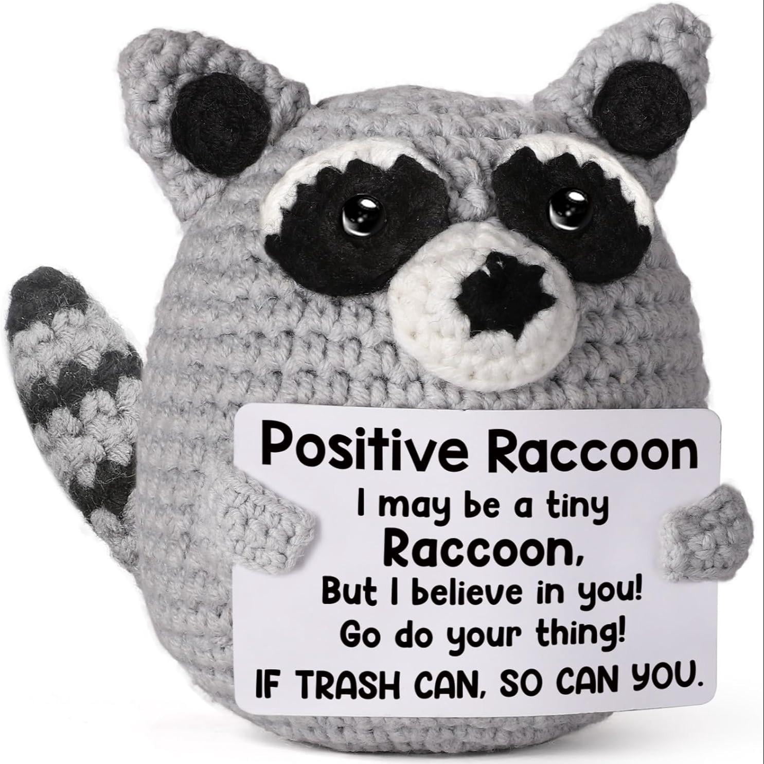 Supportive Racoon Positive Rocking Raccoon Crochet Doll, Positive Rocking Raccoon Crochet ...