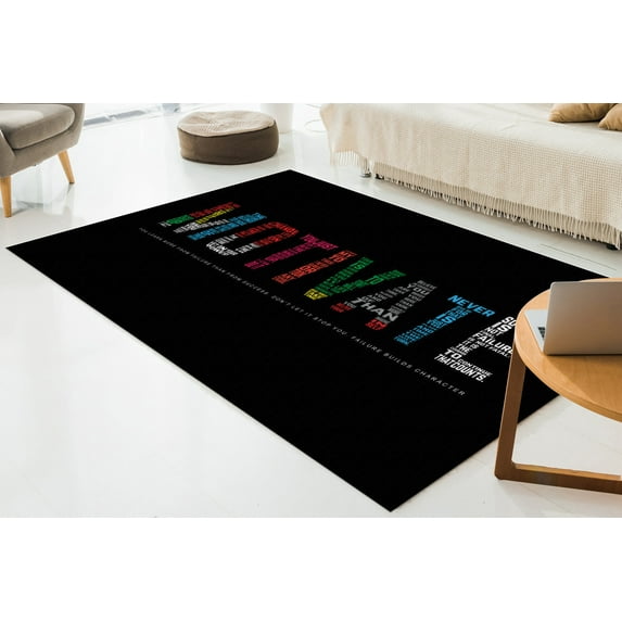 Positive Rugs, Motivate Rugs, Custom Rug, Positive Quotes Rugs, Success Rugs, Pattern Rugs, Cool Rugs, Office Rugs, Salon Decor Rugs, 2.3'x3.3' - 70x110 cm