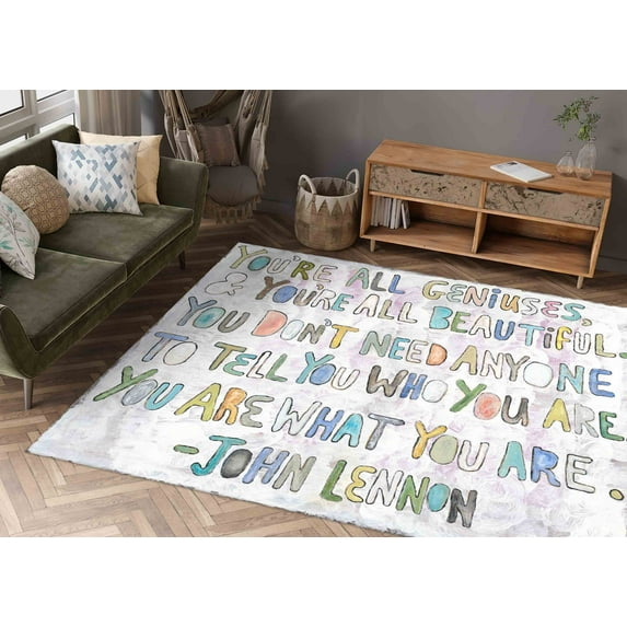 Positive Rugs, Rug, Bridesmaid Gift Rugs, Quote Rugs, Soft Rugs, Office Decor Rug, Rugs, Outdoor Rug, Kitchen Rugs, Home Decor, 5.9'x9.2' - 180x280 cm