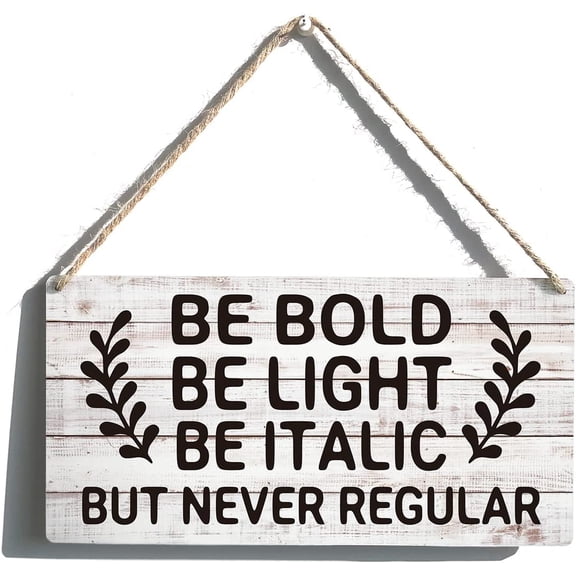 Positive Sign Farmhouse Never Regular Wooden Hanging Sign Rustic Retro Wall Art Decor Home Decoration 10x5 Inch