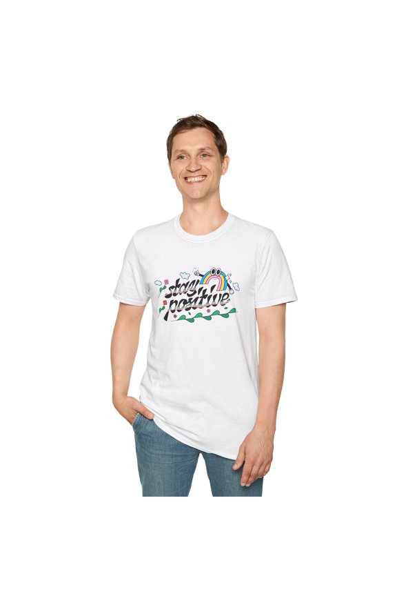 Positive Slogan T-Shirts, T-Shirts with Positive Words, Tee Shirt with Good Quotes - 49 Color: White, Size: 5XL