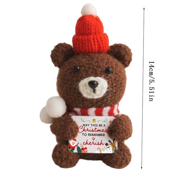 Positive Snowman Mini Funny Positive Snowman Emotional Crochet Knitted Doll With Positive-Card For Coworkers Friend Encouragement Winter Gifts For Room Off