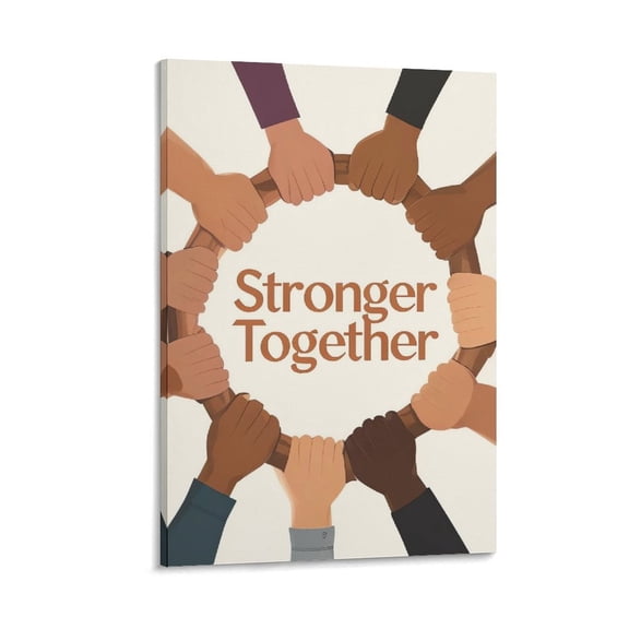 Positive Teamwork Wall Art-Stronger Together Art Poster Canvas Painting Decor Wall Print Photo Gifts Home Modern Decorative Posters 24x36inch(60x90cm)