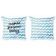 thumbnail image 1 of Ambesonne Positive Throw Pillow Cover 2 Pack, Inspire Someone Today Wave, 24", Pale Blue and Charcoal Grey, 1 of 2