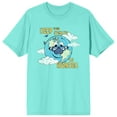 thumbnail image 1 of Positive Vibes Cartoon Earth Men's Celadon T-Shirt-Medium, 1 of 3