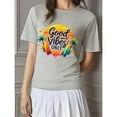 thumbnail image 1 of Positive Vibes Graphic Tee - 'Good Vibes Only' Inspirational T-Shirt - Soft Unisex Cotton Tops for Yoga, Beach & Everyday Wear, 1 of 6