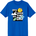 thumbnail image 1 of Positive Vibes It's Good To Be Good Blue Men's Crew Neck Short Sleeve Tee-XS, 1 of 2