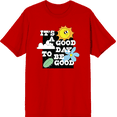 thumbnail image 1 of Positive Vibes It's Good To Be Good Red Men's Crew Neck Short Sleeve Tee-Medium, 1 of 2