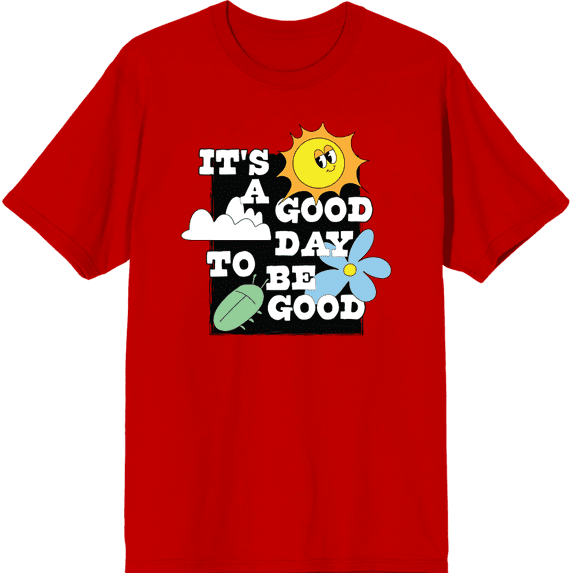 Positive Vibes It's Good To Be Good Red Men's Crew Neck Short Sleeve Tee-XXL