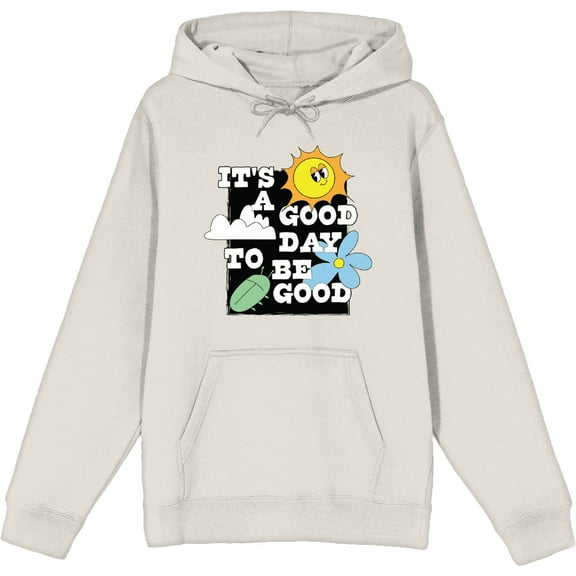 Positive Vibes It's Good To Be Good Sand Adult Long Sleeve Hoodie-Medium