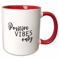 thumbnail image 1 of 3drose, Positive Vibes Only, 11oz Two-tone Red Mug, 1 of 6