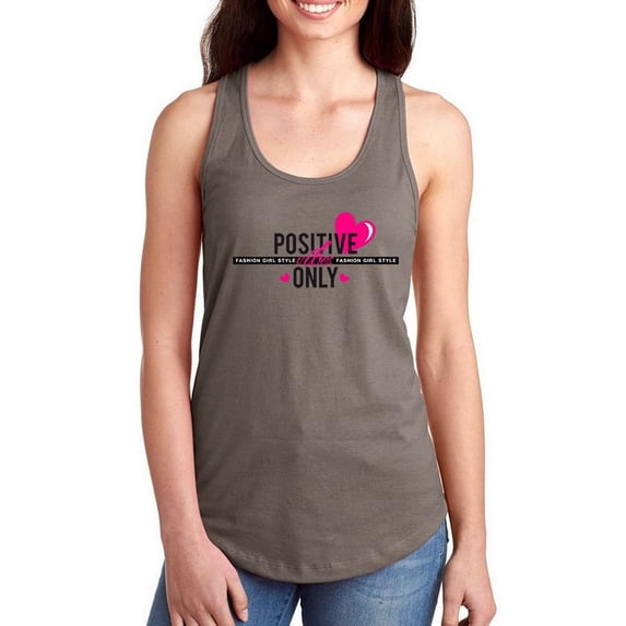 Positive Vibes Only Fashion Racerback Tank Women -Image by Shutterstock, Female Medium