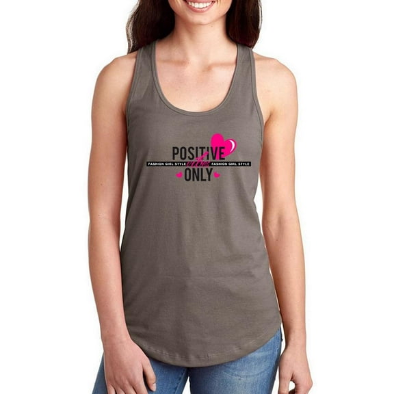 Positive Vibes Only Fashion Racerback Tank Women -Image by Shutterstock, Female Small