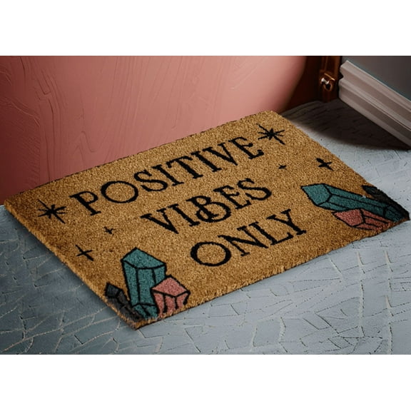 Positive Vibes Only Front Door Coir Doormat