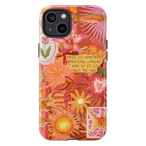 Positive Vibes Phone Case, Floral & Inspirational Quote Collage iPhone Cover, Bright and Uplifting Design for iPhone 16 15 14 13 12 11 Pro Plus Max Mini