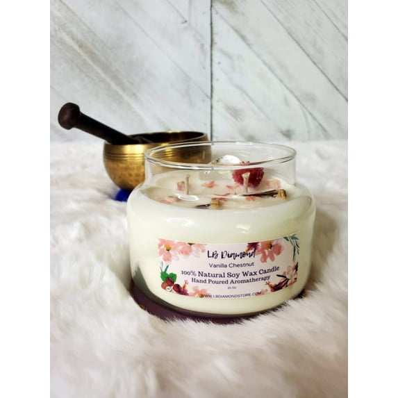 Positive Vibes- Vanilla Chestnut Soy Wax Candle