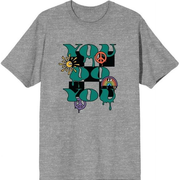 Positive Vibes You Do You Men's Heather Gray Crew Neck Short Sleeve Tee-Large