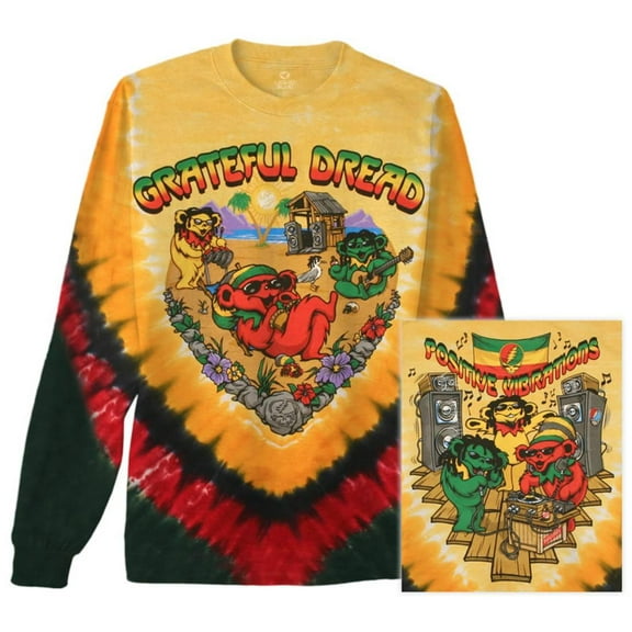 Positive Vibrations Tie-Dye Long Sleeve T-Shirt
