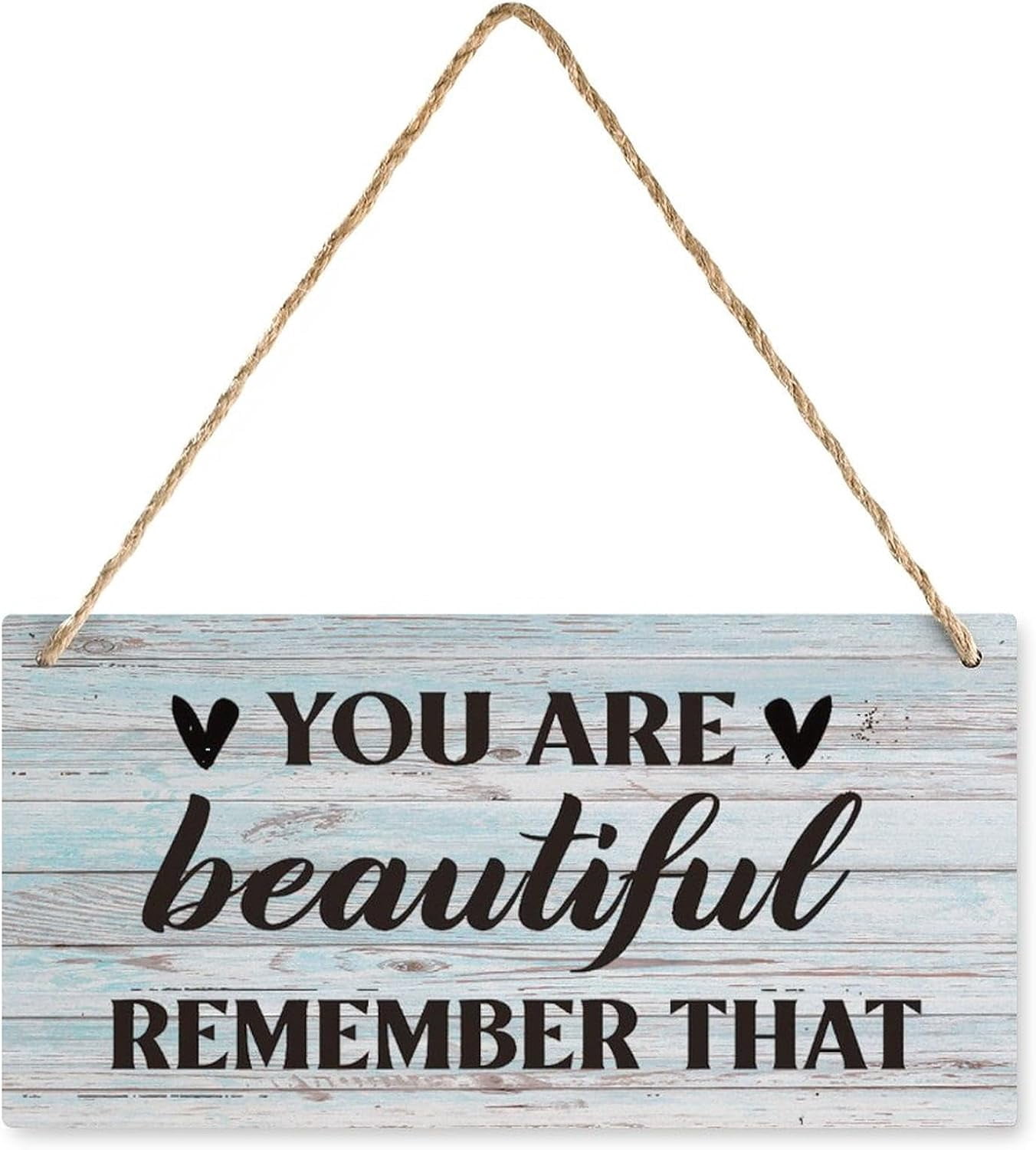 Positive Wooden Hanging Sign You are Beautiful - Front Door/Porch Decor ...
