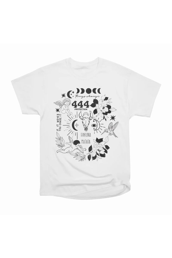 Positive pattern tattoos BW T-Shirt Tee Gift For Him Merch For Her Apparel For Friend
