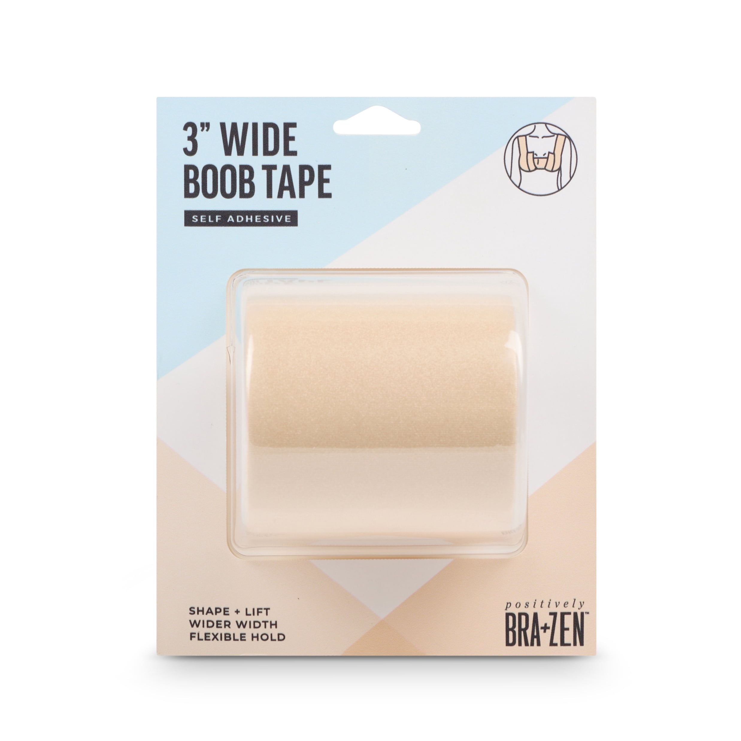 Positively BRA+ZEN Self Adhesive 3" Wide Stretch Fabric Breast Tape