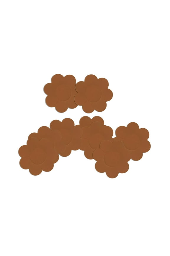 6-Pair Pack Single Use Satin-Like Breast Petal Adhesive Nipple Covers, One Size