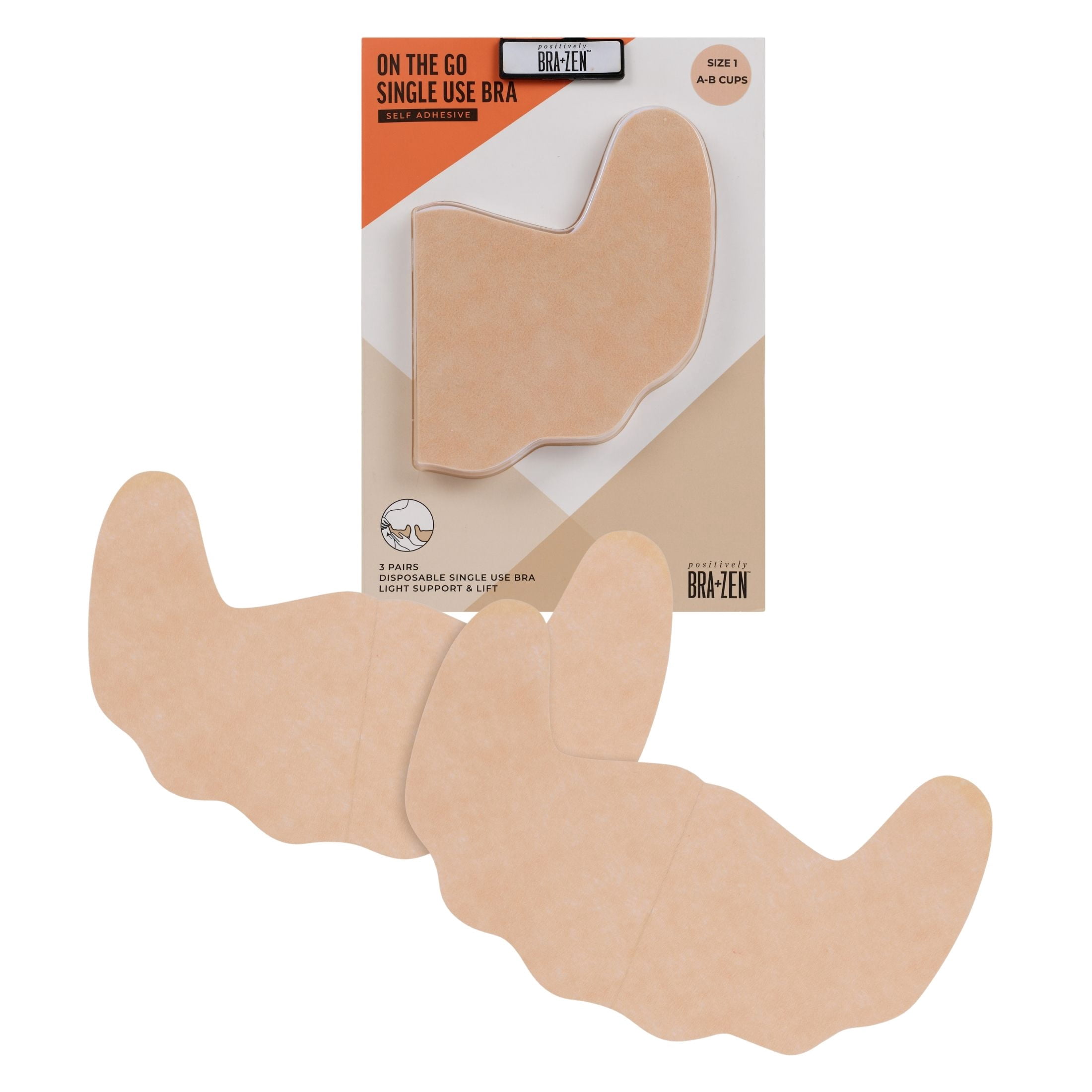 Positively BRA+ZEN On the Go Single Use Adhesive Backless Strapless Bra, Cups A/B
