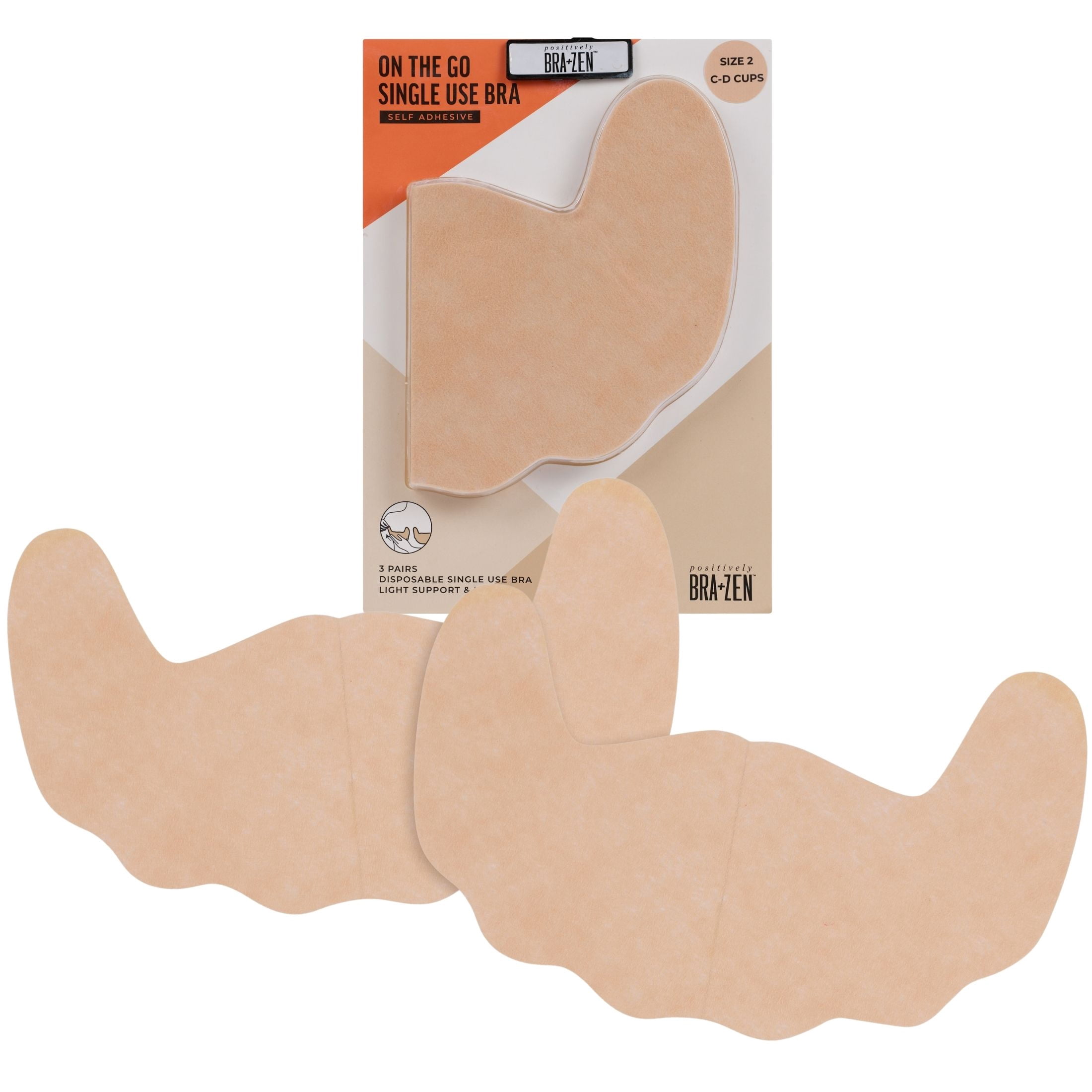 Positively BRA+ZEN On the Go Single Use Adhesive Backless Strapless Bra, Cups C/D