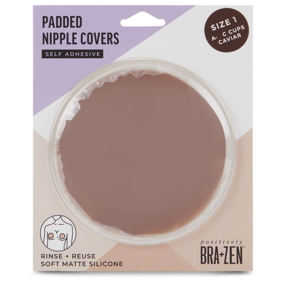 Positively BRA+ZEN Reusable Silicone Padded Adhesive Nipple Covers Pasties, Cup Size A-C