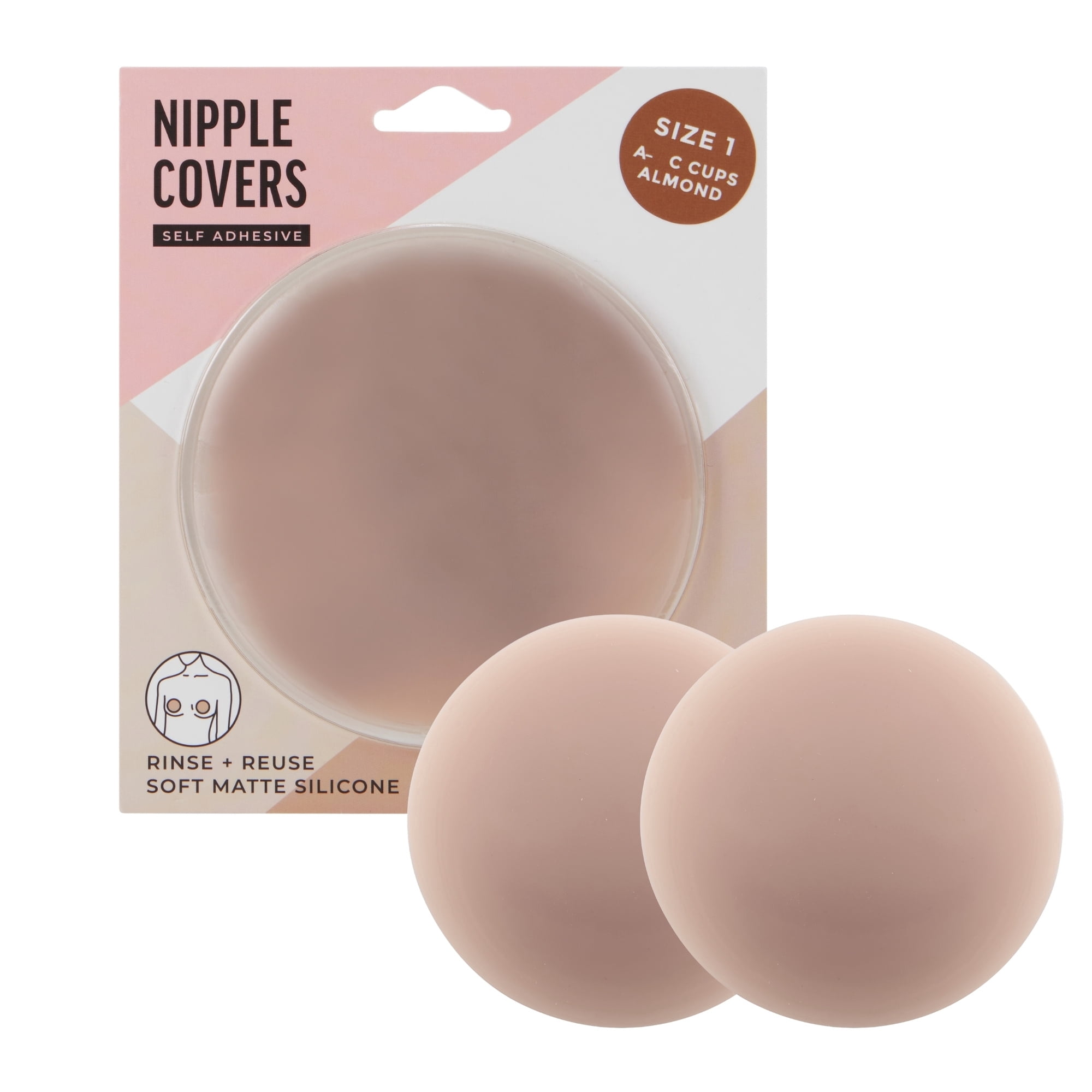 Positively BRA+ZEN Reusable Stick-on Silicone Adhesive Nipple Cover Pasties, Size 1 & 2 Breast Petals