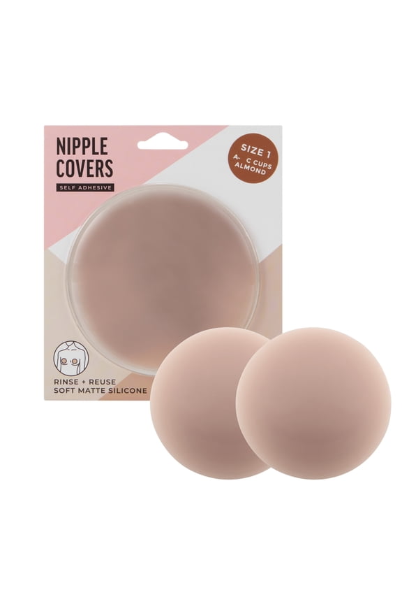 Reusable Stick-on Silicone Adhesive Nipple Cover Pasties, Size 1 & 2 Breast Petals