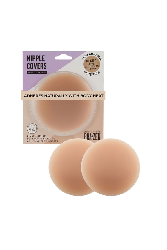Women's Reusable Silicone Nipple Covers Non-Adhesive Pasties, Sizes 1 & 2 Breast Petals