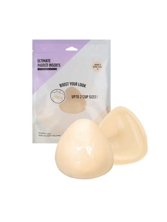 Women's Padded Inserts with Double-Sided Adhesive, Cup Sizes A-D