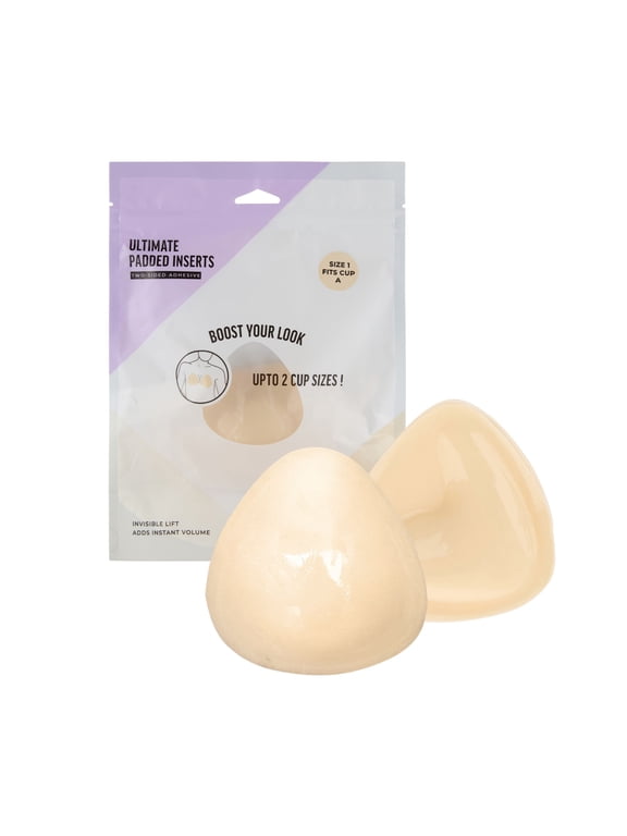 Women's Padded Inserts with Double-Sided Adhesive, Cup Sizes A-D