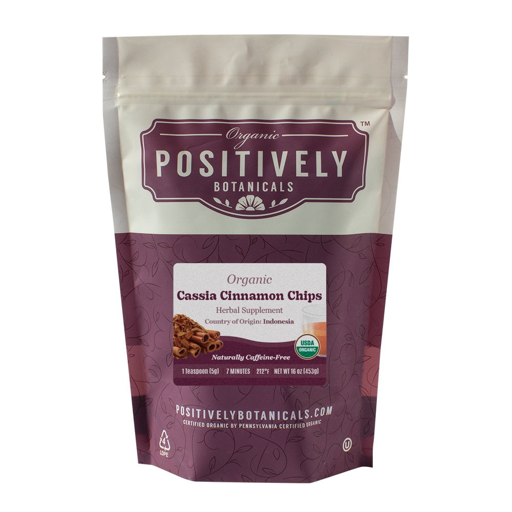 Positively Botanicals  Organic Cassia Cinnamon Chips - Loose Botanical, 1 lb bag