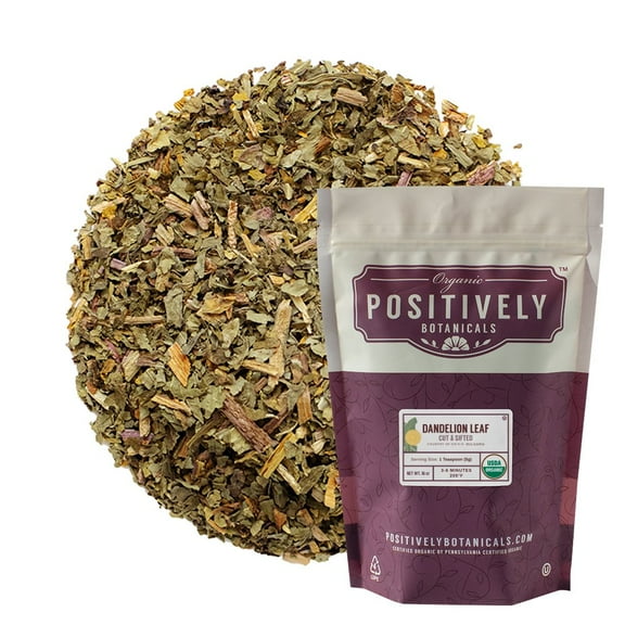 Positively Botanicals Organic Dandelion Leaf - Loose Leaf Botanical, 1 lb bag