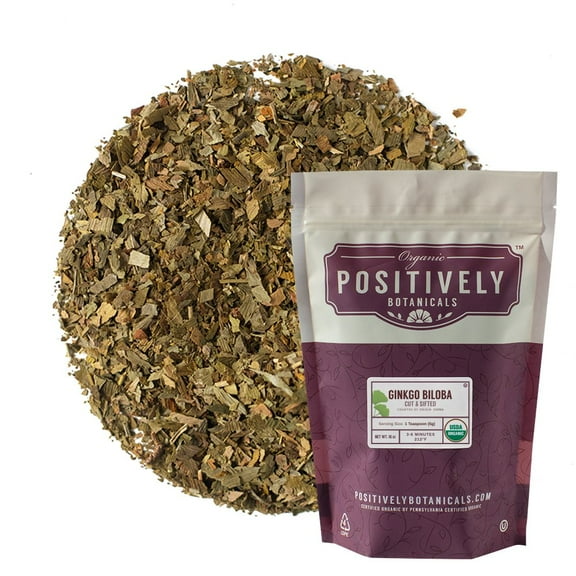 Positively Botanicals Organic Ginkgo Biloba - Loose Leaf Botanical, 1 lb bag