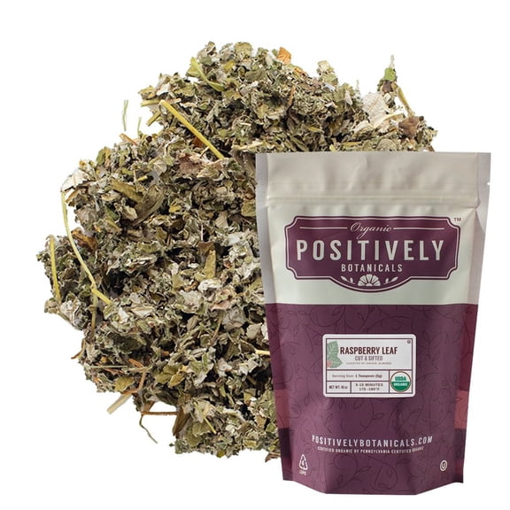 Positively Botanicals Organic Raspberry Leaf - Loose Leaf Botanical, 1 lb bag