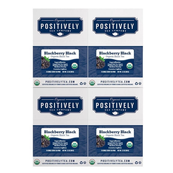 Positively Tea / CLASSIC PODS / BLK / Blackberry Black / 96 CT 4 Boxes
