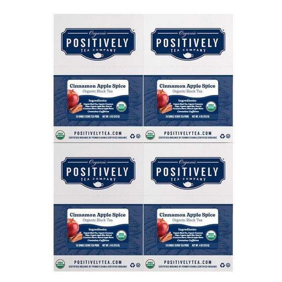 Positively Tea / CLASSIC PODS / BLK / Cinnamon Apple Spice / 96 CT 4 Boxes
