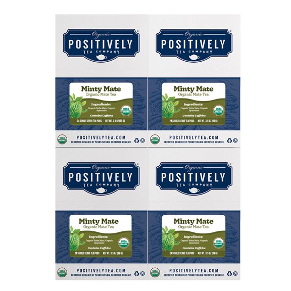 Positively Tea / CLASSIC PODS / MAT / Minty Mate / 96 CT 4 Boxes