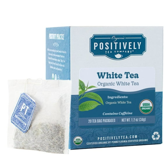 Positively Tea's Organic White Tea Bags, 6 Boxes 120 Tea Bags